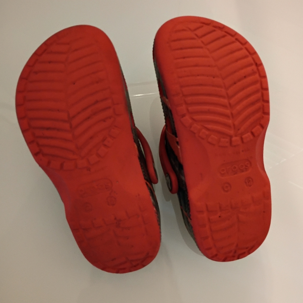 CROCS Kids' Red and Black Clogs size 12 - Picture 7 of 8